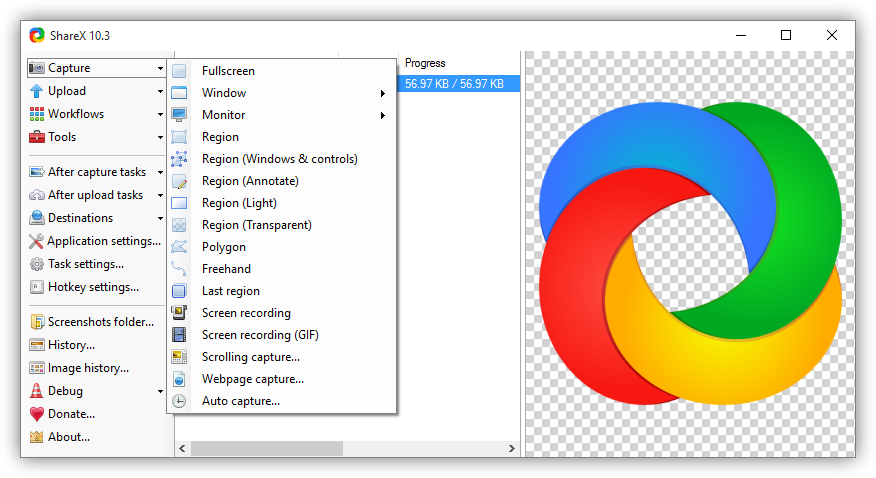 Immagine pubblicata in relazione al seguente contenuto: Creare e pubblicare gli screenshot con l'applicazione free ShareX 10.3 | Nome immagine: news23156_ShareX-Screenshot_1.png