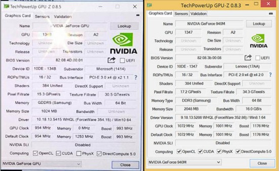 Immagine pubblicata in relazione al seguente contenuto: Le specifiche della GPU NVIDIA GeForce dei Surface Book secondo GPU-Z | Nome immagine: news23241_Specifiche-GPU-NVIDIA-Surface-Book_1.jpg