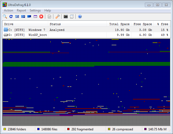 Media asset in full size related to 3dfxzone.it news item entitled as follows: Open Source Hard Drive Tweaking Tools: UltraDefrag 6.1.1 - x86/x64 | Image Name: news23381_UltraDefrag-Screenshot_1.png