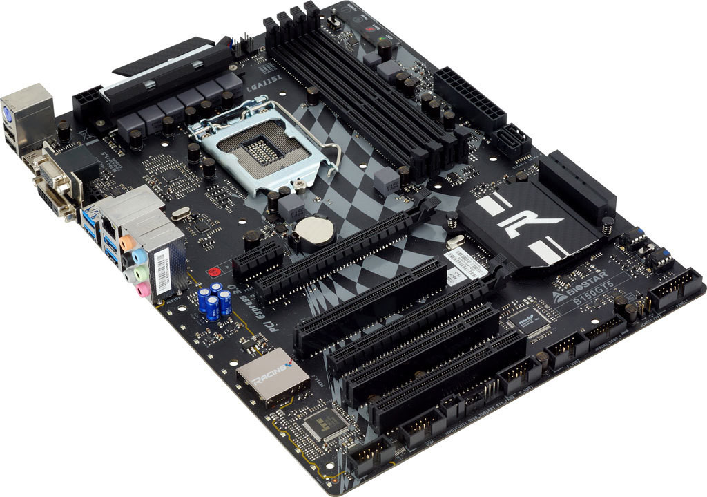 Immagine pubblicata in relazione al seguente contenuto: BIOSTAR introduce la motherboard RACING B150GT5 con Vivid LED DJ | Nome immagine: news23649_BIOSTAR-RACING-B150GT5_1.jpg