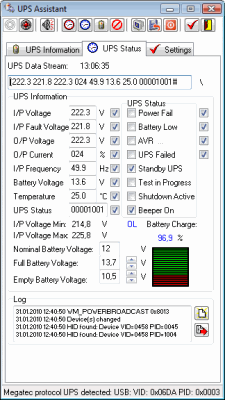 Media asset in full size related to 3dfxzone.it news item entitled as follows: Monitorare il gruppo di continuit con l'applicazione UPS Assistant 2.4.2.114 | Image Name: news23674_UPS-Assistant-Screenshot_1.png