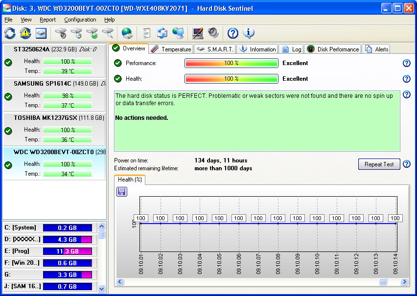 Immagine pubblicata in relazione al seguente contenuto: HDD & SSD Monitoring Utilities: Hard Disk Sentinel 4.70.8128 | Nome immagine: news23702_Hard-Disk-Sentinel-Screenshot_1.jpg