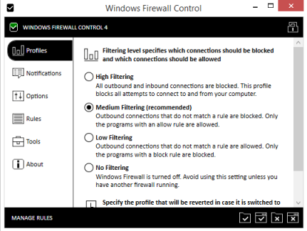 Immagine pubblicata in relazione al seguente contenuto: Free Internet Security Utilities: Windows Firewall Control 4.6.1.0 | Nome immagine: news23782_Windows-Firewall-Control-Screenshot_1.png
