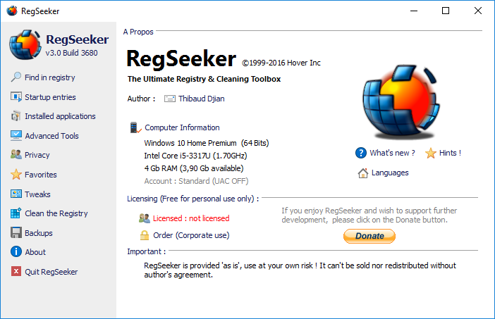 Immagine pubblicata in relazione al seguente contenuto: Ottimizzare il registro di configurazione con RegSeeker 3.00 | Nome immagine: news23935_RegSeeker-Screenshot_1.png