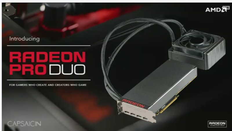 Media asset in full size related to 3dfxzone.it news item entitled as follows: AMD annuncia la video card dual-gpu Radeon Pro Duo con 2 GPU Fiji a 28nm | Image Name: news23952_AMD-Radeon-Pro-Duo_1.jpg