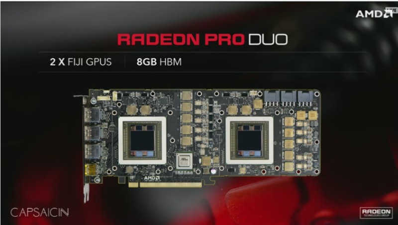 Media asset in full size related to 3dfxzone.it news item entitled as follows: AMD annuncia la video card dual-gpu Radeon Pro Duo con 2 GPU Fiji a 28nm | Image Name: news23952_AMD-Radeon-Pro-Duo_4.jpg