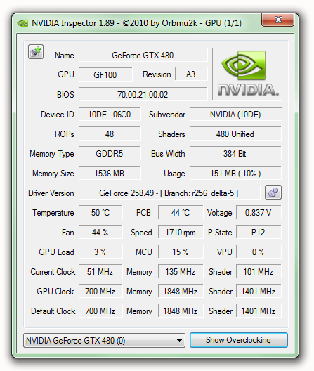 Immagine pubblicata in relazione al seguente contenuto: GeForce Monitoring & Overclocking Tools: NVIDIA Inspector 1.9.7.6 | Nome immagine: news24041_NVIDIA-Inspector_1.png