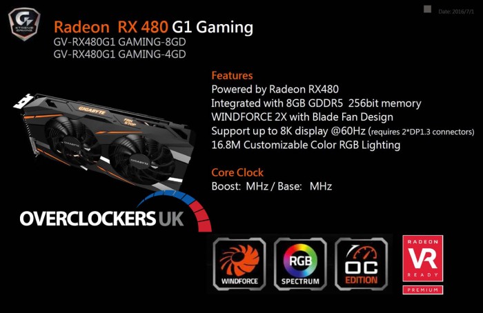 Immagine pubblicata in relazione al seguente contenuto: Informazioni sulla card non reference Radeon RX 480 G1 Gaming di GIGABYTE | Nome immagine: news24582_GIGABYTE-Radeon-RX-480-G1-Gaming_1.jpg