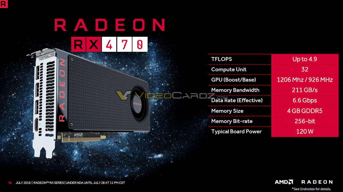 Media asset in full size related to 3dfxzone.it news item entitled as follows: Specifiche, benchmark e date di lancio delle Radeon RX 470 e Radeon RX 460 | Image Name: news24676_AMD-Radeon-RX-470_1.jpg
