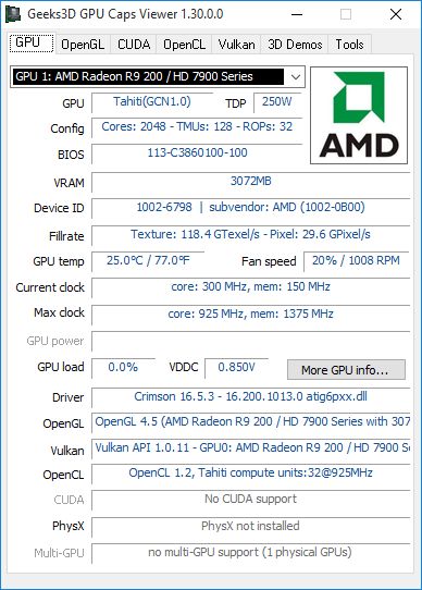 Immagine pubblicata in relazione al seguente contenuto: GPU Caps Viewer 1.30.2 supporta le Radeon Polaris e le GeForce Pascal | Nome immagine: news24710_GPU-Caps-Viewer_1.jpg