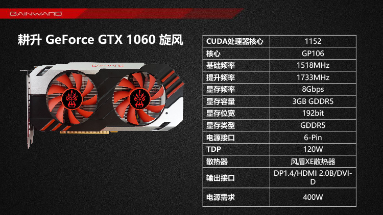 Immagine pubblicata in relazione al seguente contenuto: Specifiche e foto della GeForce GTX 1060 GameSoul 3GB di Gainward | Nome immagine: news24764_Gainward-GeForce-GTX-1060-GameSoul-3GB-Slide_1.jpg