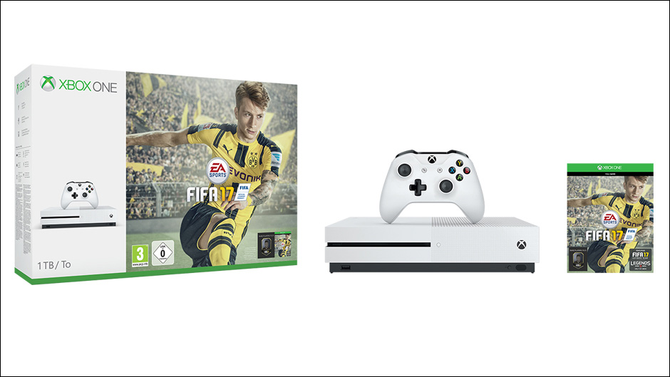 Media asset in full size related to 3dfxzone.it news item entitled as follows: Microsoft annuncia nuovi bundle della Xbox One S con il game FIFA 17 | Image Name: news24775_Microsoft-Xbox-One-S-FIFA-17-Bundle_1.jpg