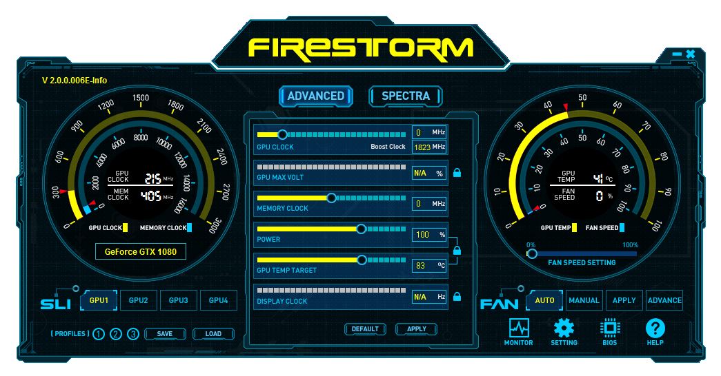 Immagine pubblicata in relazione al seguente contenuto: GeForce Monitoring & Tweaking Utilities: ZOTAC FireStorm 2.12 | Nome immagine: news24964_FireStorm-Screenshot_1.jpg