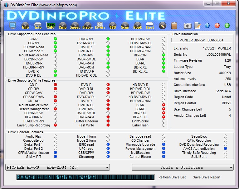 Media asset in full size related to 3dfxzone.it news item entitled as follows: CD/DVD/HD-DVD/Blu-ray Information & Benchmark: DVDInfoPro 7.6.0.2 | Image Name: news25007_DVDInfoPro-Screenshot_1.jpg