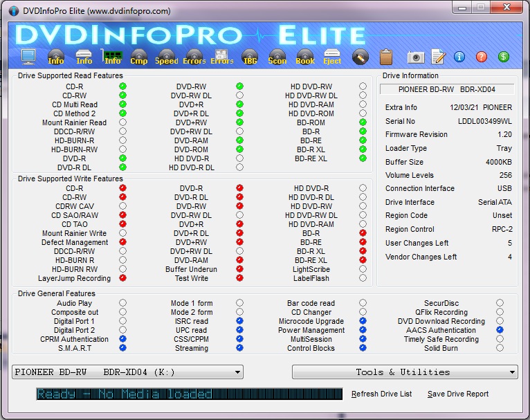 Immagine pubblicata in relazione al seguente contenuto: CD/DVD/HD-DVD/Blu-ray Information & Benchmark: DVDInfoPro 7.6.0.2 | Nome immagine: news25007_DVDInfoPro-Screenshot_1.jpg