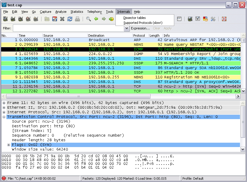 Immagine pubblicata in relazione al seguente contenuto: Network Utilities: Wireshark 2.2.1 monitora e analizza i pacchetti di dati | Nome immagine: news25050_Wireshark-Screenshot_2.png