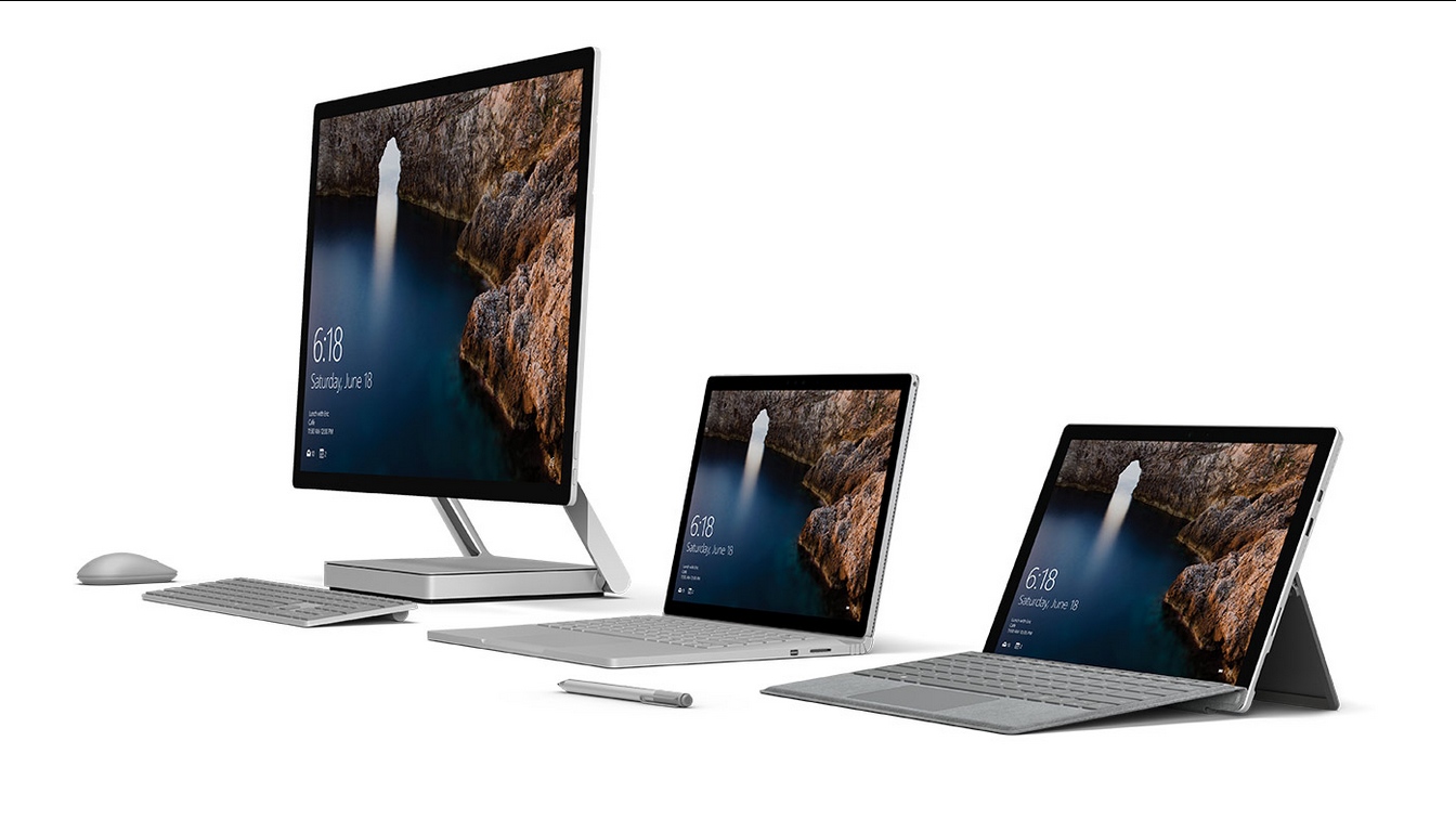 Immagine pubblicata in relazione al seguente contenuto: Microsoft reinventa il PC desktop annunciando l'all-in-one Surface Studio | Nome immagine: news25170_Surface_Series_1.jpg