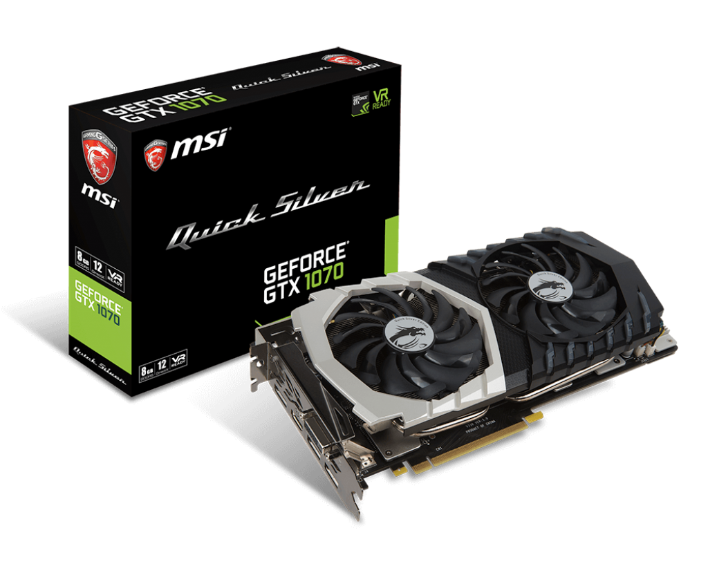 Media asset in full size related to 3dfxzone.it news item entitled as follows: MSI annuncia le video card GeForce GTX 1070 Quick Silver Edition 8G e OC | Image Name: news25184_MSI-GeForce-GTX-1070-Quick-Silver-Edition-8G_4.png