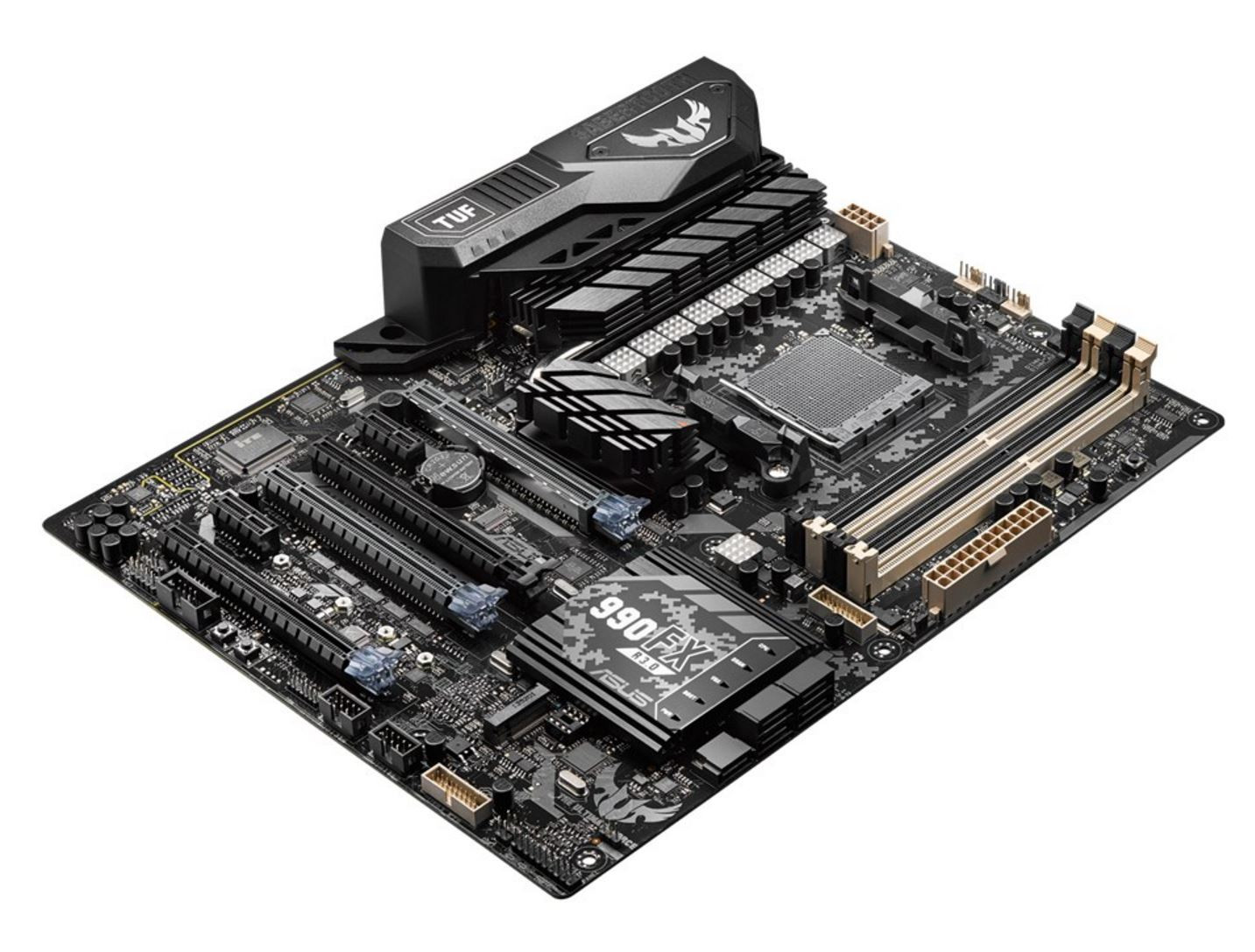 Immagine pubblicata in relazione al seguente contenuto: ASUS introduce la motherboard TUF Sabertooth 990FX R3.0 per CPU AMD AM3+ | Nome immagine: news25188_ASUS-TUF-Sabertooth-990FX-R3_3.jpg