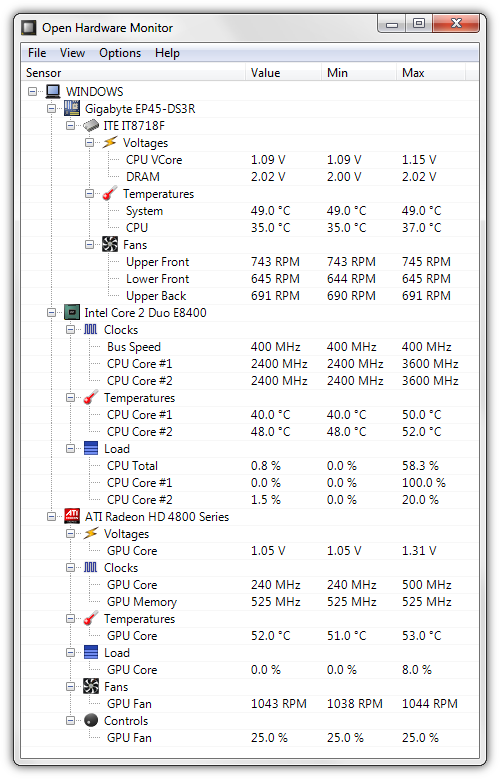 Immagine pubblicata in relazione al seguente contenuto: Free Monitoring Utilities: Open Hardware Monitor 0.8.0 beta - Skylake Ready | Nome immagine: news25210_Open_Hardware_Monitor_Screenshot_1.png