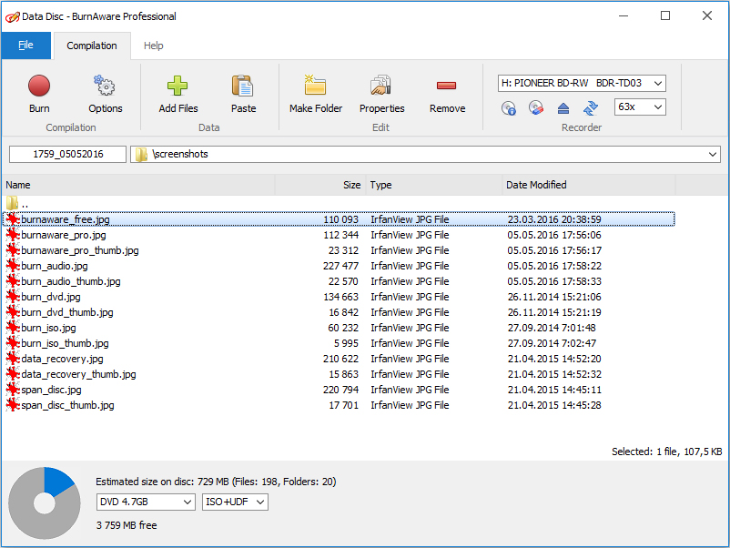 Media asset in full size related to 3dfxzone.it news item entitled as follows: Backup & Mastering & Burning Utilities: BurnAware Free 9.6 | Image Name: news25225_BurnAware-Screenshot_2.jpg