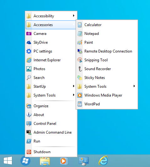 Immagine pubblicata in relazione al seguente contenuto: Spencer 1.12 aggiunge il menu Start di Windows XP a Windows 8, 8.1 e 10 | Nome immagine: news25318_Spencer-Screenshot_1.png