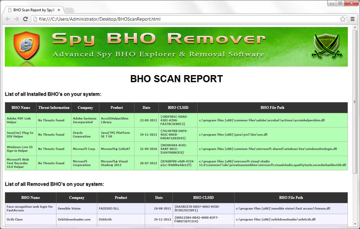 Immagine pubblicata in relazione al seguente contenuto: SpyBHORemover 7.0 protegge il browser dai BHO dannosi e supporta Windows 10 | Nome immagine: news25330_SpyBHORemover-Screenshot_2.jpg