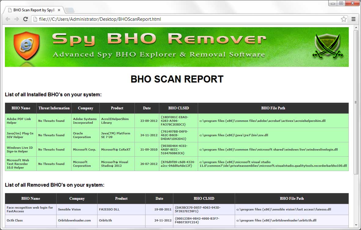 Media asset in full size related to 3dfxzone.it news item entitled as follows: SpyBHORemover 7.0 protegge il browser dai BHO dannosi e supporta Windows 10 | Image Name: news25330_SpyBHORemover-Screenshot_2.jpg