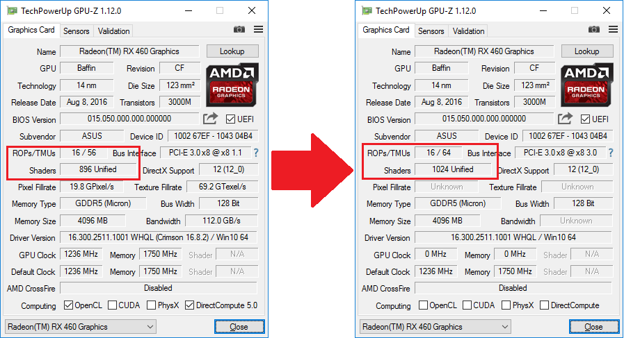 Risorsa grafica - foto, screenshot o immagine in genere - relativa ai contenuti pubblicati da amdzone.it | Nome immagine: news25417_Radeon-RX-460-Unlocked-BIOS_1.png