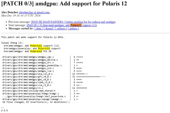 Immagine pubblicata in relazione al seguente contenuto: AMD rilascia una patch del driver Linux per il supporto della GPU Polaris 12 | Nome immagine: news25468_Polaris-12-Linux-Patch_1.jpg