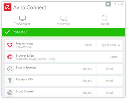 Immagine pubblicata in relazione al seguente contenuto: Avira Free Antivirus 15.0.24.146  disponibile per il download gratuito | Nome immagine: news25507_Avira-Screenshot_1.png