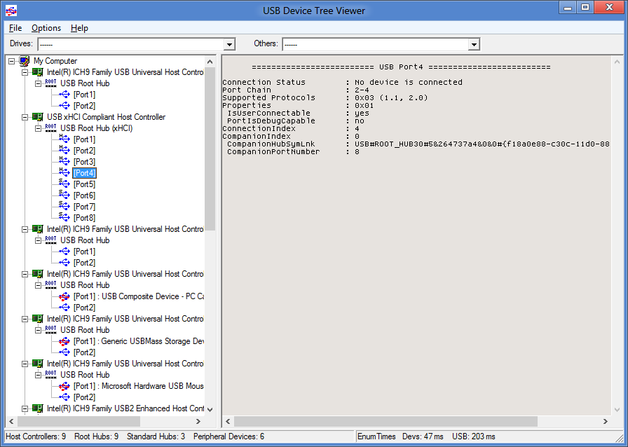 Media asset in full size related to 3dfxzone.it news item entitled as follows: System Information Utilities: USB Device Tree Viewer 3.0.8 - Windows 10 Ready | Image Name: news25548_USB-Device-Tree-Viewer_1.png