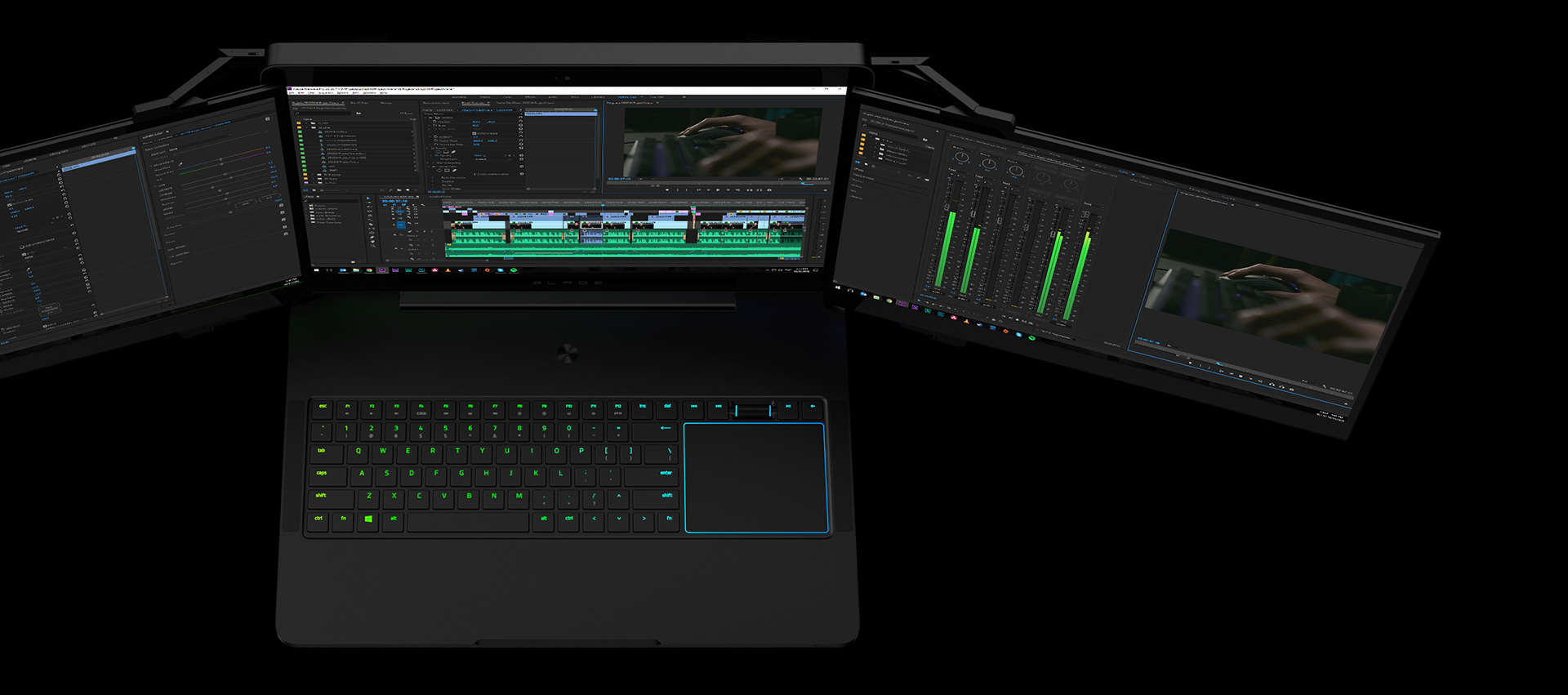Media asset in full size related to 3dfxzone.it news item entitled as follows: Razer esibisce Project Valerie, un gaming notebook dotato di tre schermi 4K | Image Name: news25597_Razer-Project-Valerie_4.jpg