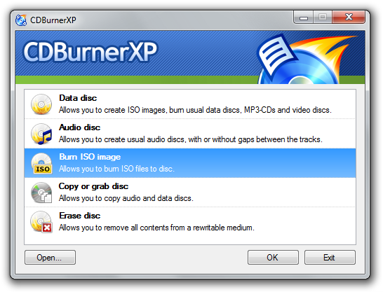 Immagine pubblicata in relazione al seguente contenuto: CD/DVD/ Blu-ray Mastering & Backup: CDBurnerXP Portable 4.5.7.6552 beta | Nome immagine: news25924_CDBurnerXP-Screenshot_1.png