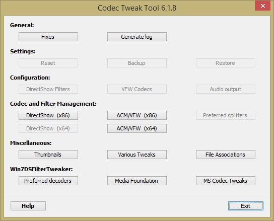 Media asset in full size related to 3dfxzone.it news item entitled as follows: K-Lite Codec Tweak Tool 6.1.8 configura i codec audio e video | Image Name: news25955_Codec-Tweak-Tool_1.jpg