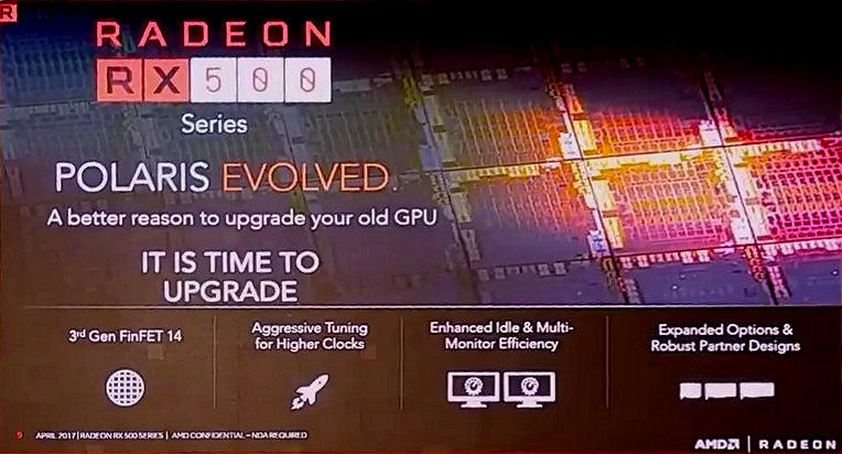 Media asset in full size related to 3dfxzone.it news item entitled as follows: Un leak svela le slide di AMD dedicate alle nuove video card Radeon RX 500 | Image Name: news26159_AMD-Radeon-RX-500-Leaked-Slide_2.jpg