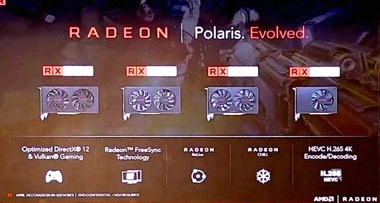 Media asset in full size related to 3dfxzone.it news item entitled as follows: Un leak svela le slide di AMD dedicate alle nuove video card Radeon RX 500 | Image Name: news26159_AMD-Radeon-RX-500-Leaked-Slide_3.jpg