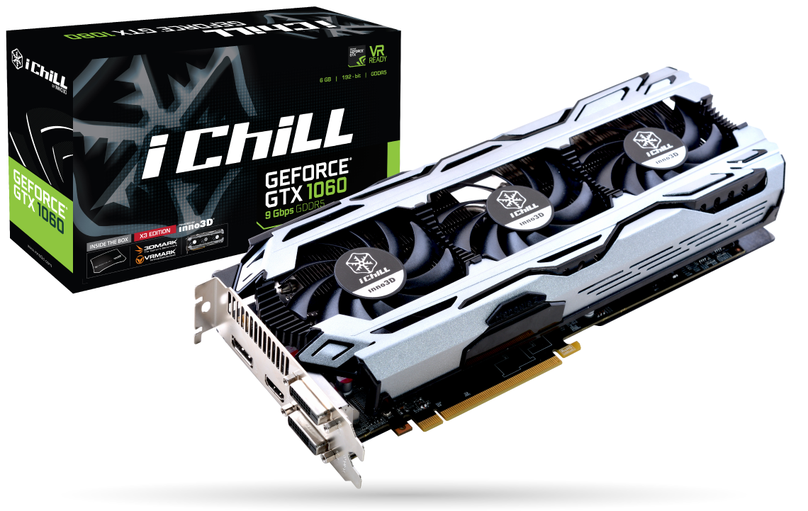 Immagine pubblicata in relazione al seguente contenuto: Inno3D annuncia le GeForce GTX 1080 e GeForce GTX 1060 con memoria veloce | Nome immagine: news26199_Inno3D-GeForce-GTX-1060-9Gbps-iChiLL-X3_1.png