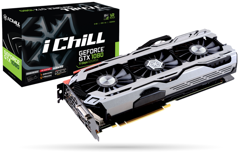 Media asset in full size related to 3dfxzone.it news item entitled as follows: Inno3D annuncia le GeForce GTX 1080 e GeForce GTX 1060 con memoria veloce | Image Name: news26199_Inno3D-GeForce-GTX-1080-11Gbps-iChiLL-X4_1.png