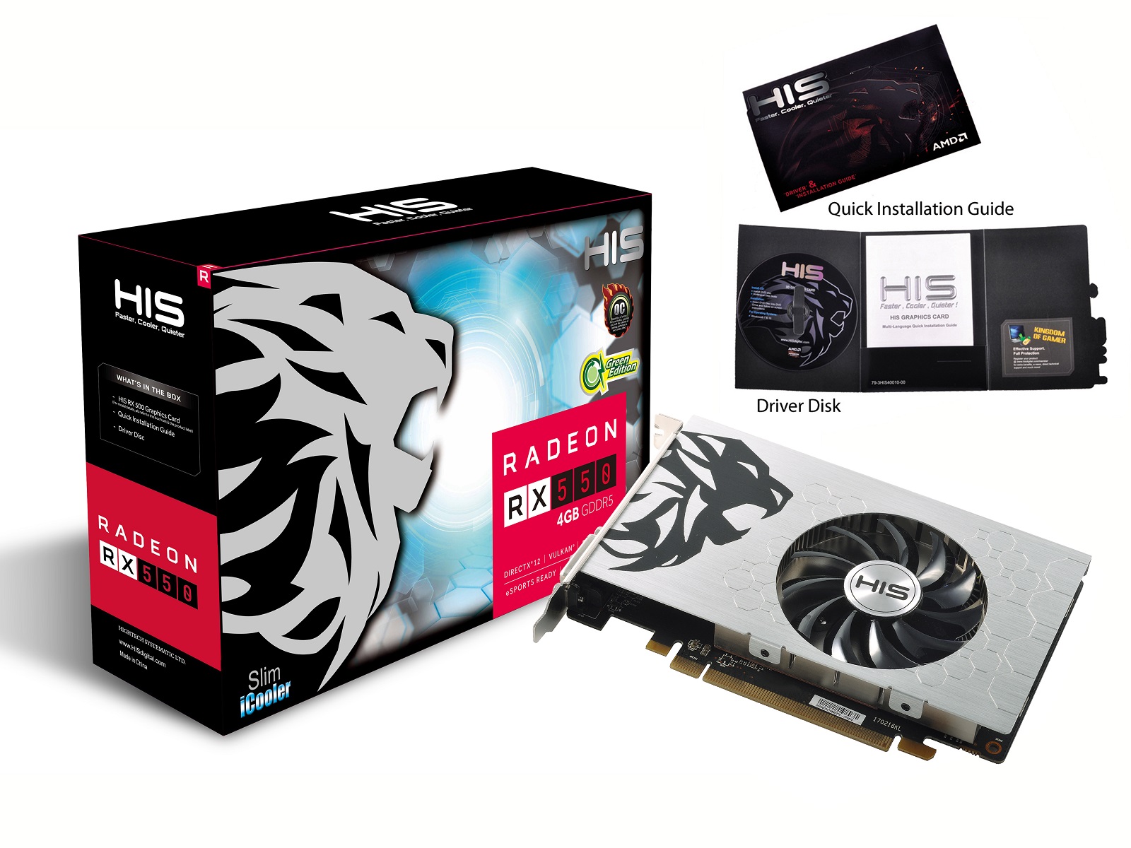 Immagine pubblicata in relazione al seguente contenuto: HIS lancia la video card factory-overclocked Radeon RX 550 Green iCooler Slim OC | Nome immagine: news26380_HIS-Radeon-RX-550-Green-iCooler-Slim_3.jpg