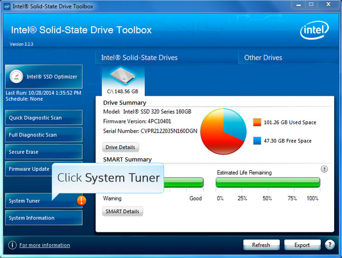 Immagine pubblicata in relazione al seguente contenuto: Intel SSD Utilities: Intel Solid State Drive (SSD) Toolbox 3.4.6 | Nome immagine: news26454_Intel-Solid-State-Drive-SSD-Toolbox_1.jpeg