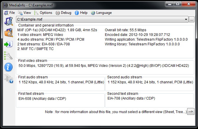 Media asset in full size related to 3dfxzone.it news item entitled as follows: MediaInfo 0.7.96 visualizza le propriet dei file multimediali ed  free | Image Name: news26460_MediaInfo-Screenshot_1.png