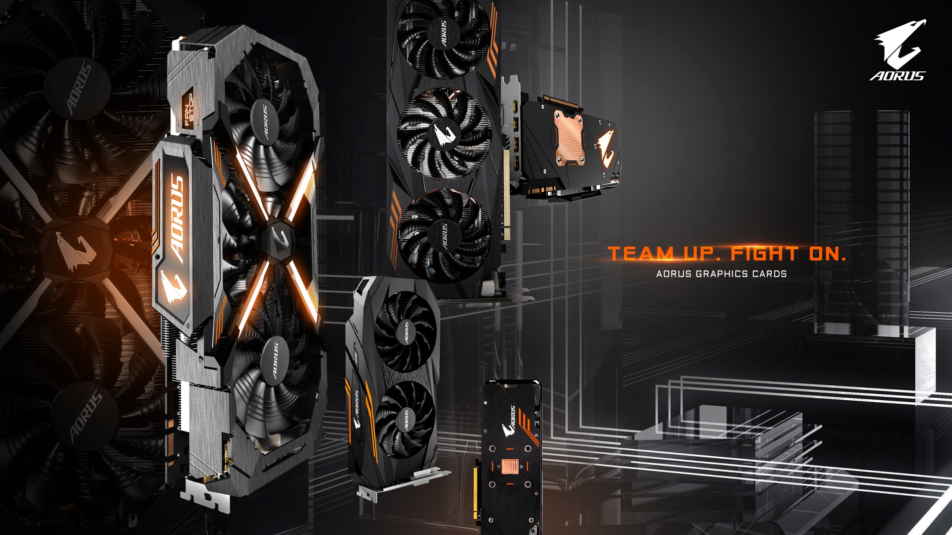 Immagine pubblicata in relazione al seguente contenuto: Foto della AORUS GeForce GTX 1080 Ti WaterForce Xtreme di GIGABYTE | Nome immagine: news26542_GIGABYTE-AORUS-BRAND_1.jpg