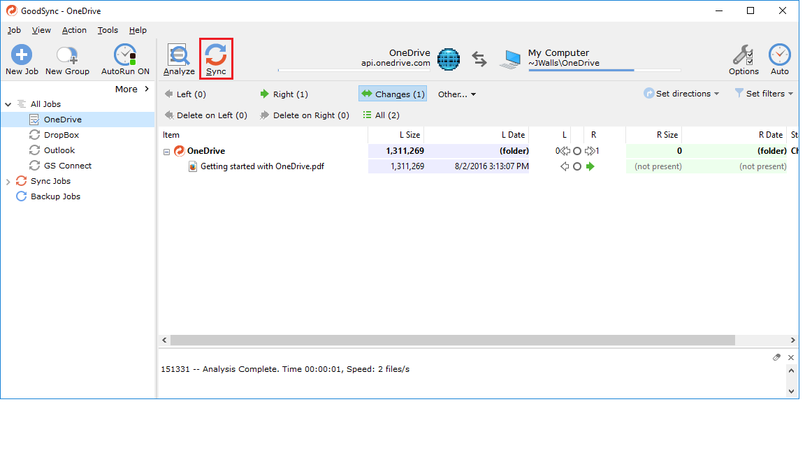 Media asset in full size related to 3dfxzone.it news item entitled as follows: GoodSync 10.5.1.5 sincronizza i file tra smartphone, tablet e risorse cloud | Image Name: news26579_GoodSync-Screenshot_1.png