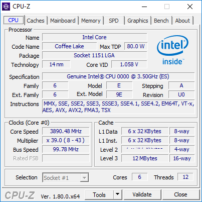 Media asset in full size related to 3dfxzone.it news item entitled as follows: Le specifiche di una CPU Intel Coffee Lake (o Core di ottava generazione) | Image Name: news26721_Intel-Coffee-Lake-Specifiche_1.png