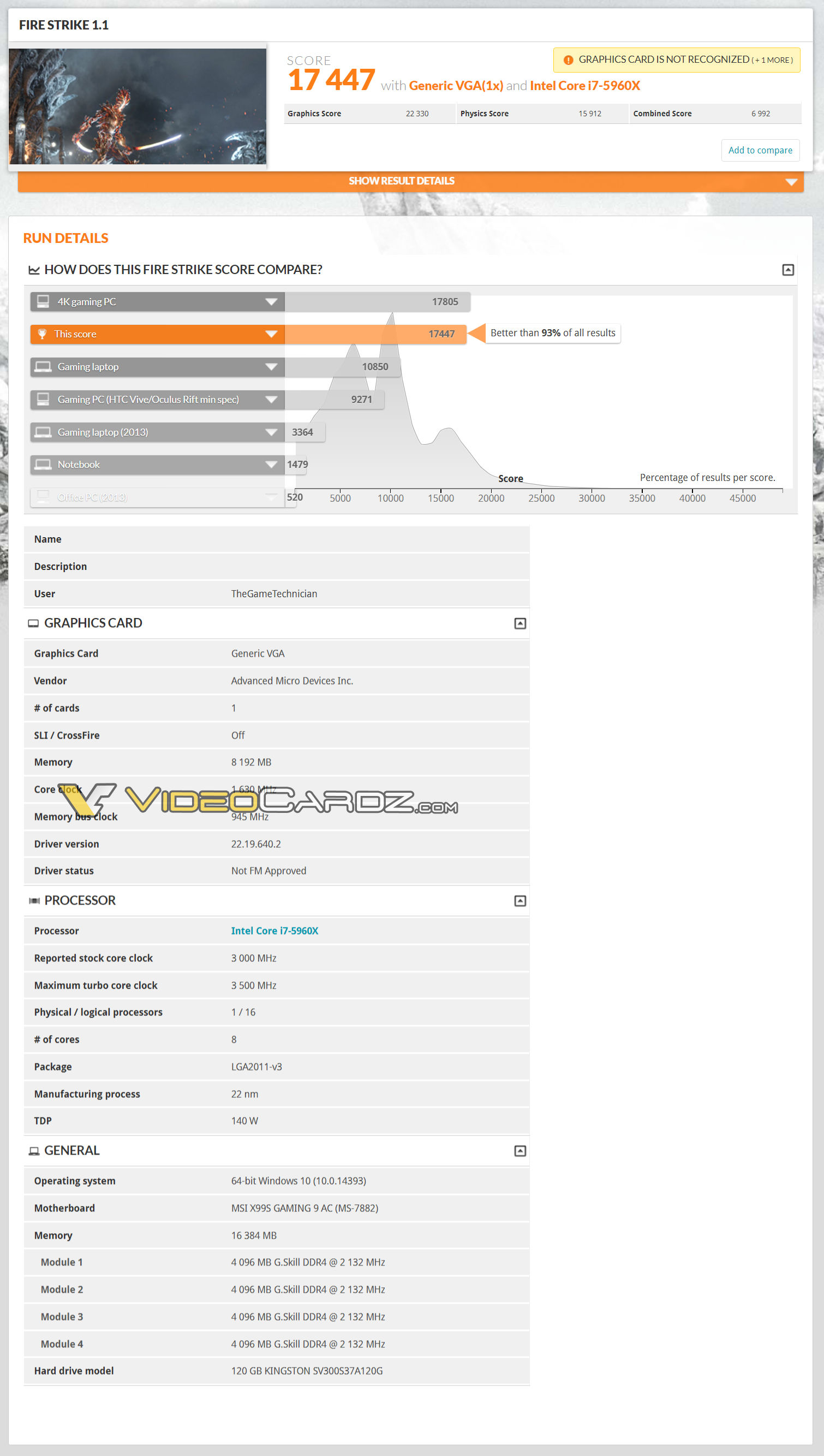 Immagine pubblicata in relazione al seguente contenuto: 3DMark Fire Strike: Radeon RX Vega vs GeForce GTX 1080 TI vs GeForce GTX 1080 | Nome immagine: news26735_Radeon-RX-Vega-3DMark-Fire-Strike_2.jpg