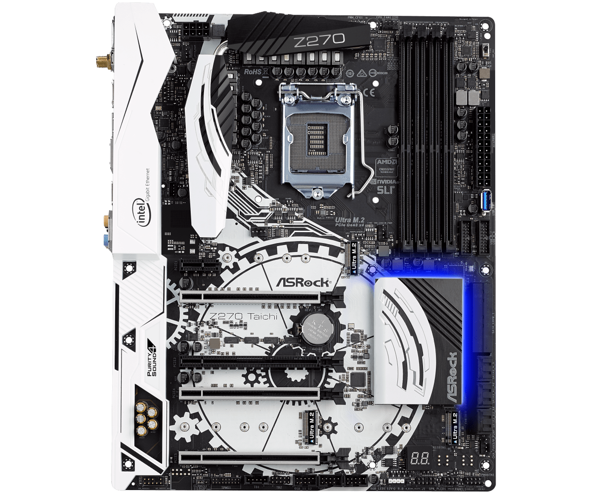 Immagine pubblicata in relazione al seguente contenuto: ASRock: le CPU Intel Coffee Lake non saranno compatibili con le mobo serie 200 | Nome immagine: news26792_ASRock-Z270-Taichi_1.png