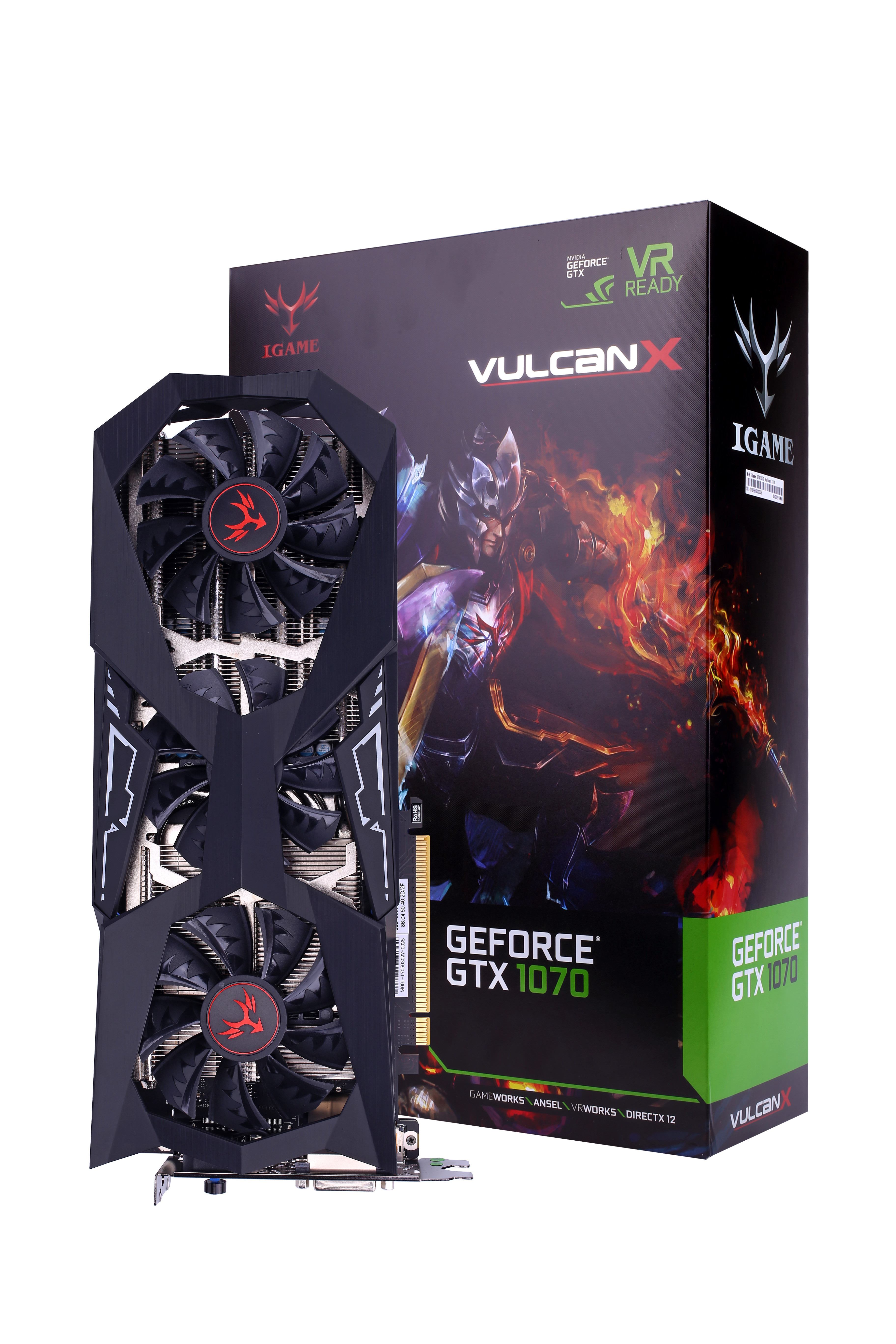 Immagine pubblicata in relazione al seguente contenuto: Colorful lancia quattro GeForce non reference della linea iGame Vulcan X | Nome immagine: news26874_Colorful-iGame-GTX1070-Vulcan-X_4.jpg