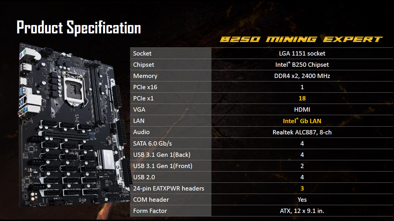 Immagine pubblicata in relazione al seguente contenuto: La motherboard ASUS B250 Mining Expert pu gestire fino a 19 video card | Nome immagine: news26894_ASUS-B250-Mining-Expert_3.png