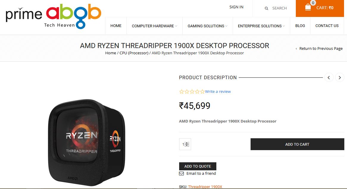 Immagine pubblicata in relazione al seguente contenuto: La CPU AMD Ryzen Threadripper 1900X in vendita presso uno store on line | Nome immagine: news26934_AMD-Ryzen-Threadripper-1900X-Store_1.jpg